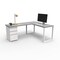 We'Re It Connect It L-Shaped Desk, 77 in D X 30 in H, 60 in W X Thermally Fused Laminate DI60304824L1BBF-WH-GO - alternate 1